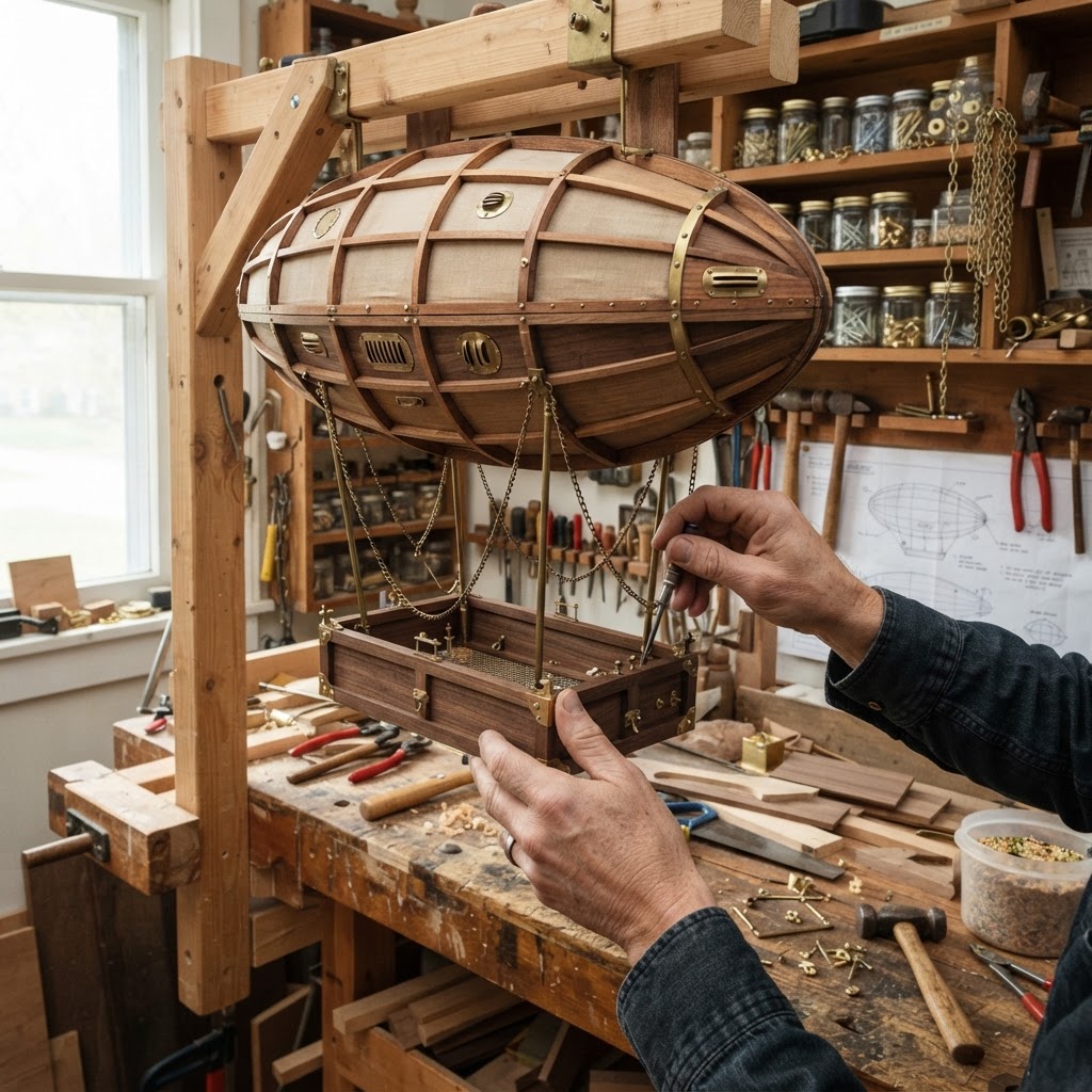 Steampunk Dirigible Airship Bird Feeder — step 2