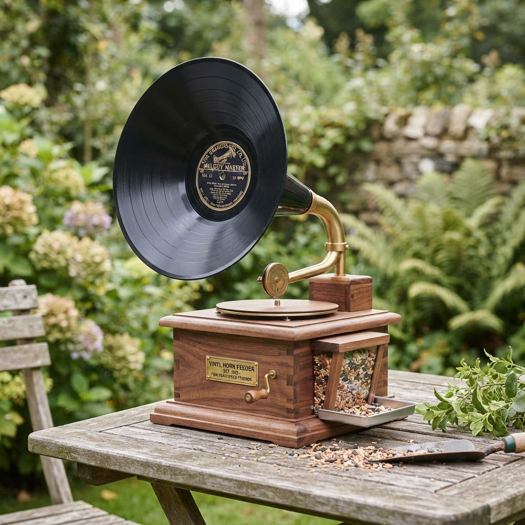 Retro Vinyl Record Phonograph Seed Horn