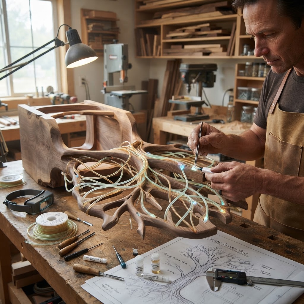 Bespoke Treetop Dendritic Mycelium-Infused Phyto-Cyclic Sap-Flow Canopy Aurora-Vane Bedside Commode — step 2
