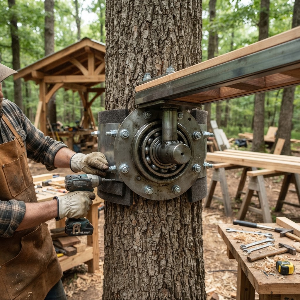 Equilibrium Counter-Weighted Treetop Teeter-Deck — step 1