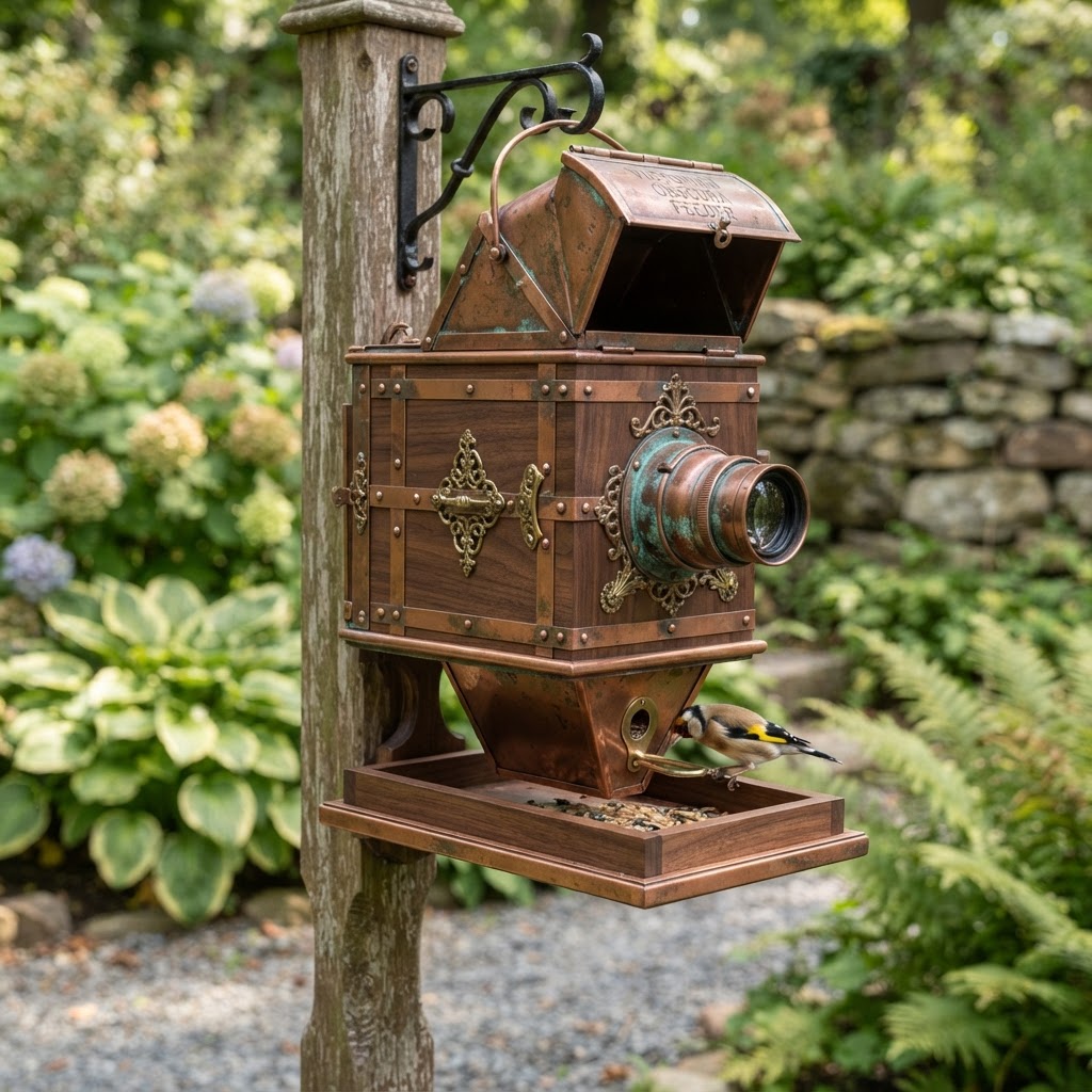 Vintage Patinated Copper Victorian Camera Obscura Seed Projector