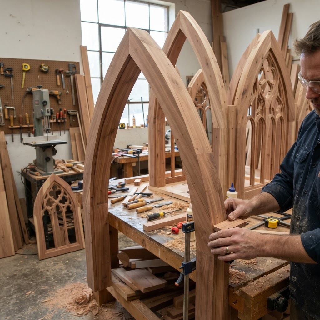 Gothic Cathedral Stained-Glass Seed Sanctuary — step 1