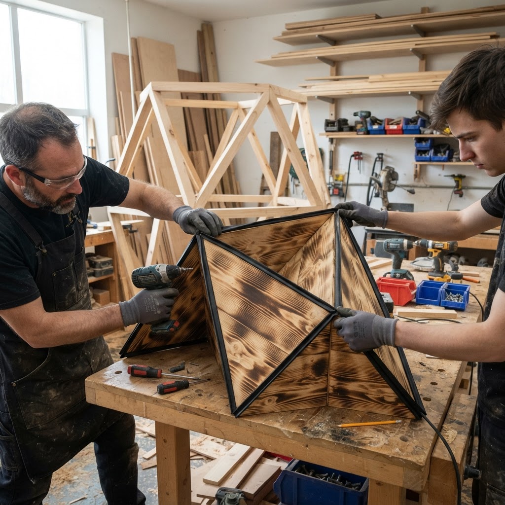 Asymmetric Origami-Fold Birch Canopy Perch — step 2