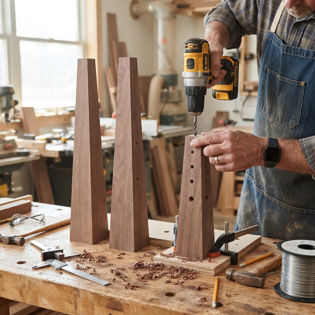 Catenary Arch Suspension Bridge Bird Feeder — step 1