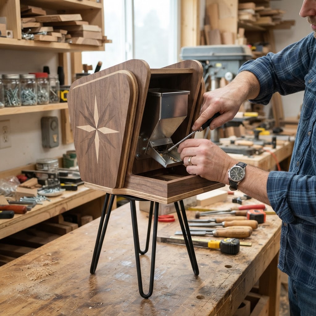Mid-Century Modern Atomic Starburst Seed Station — step 4
