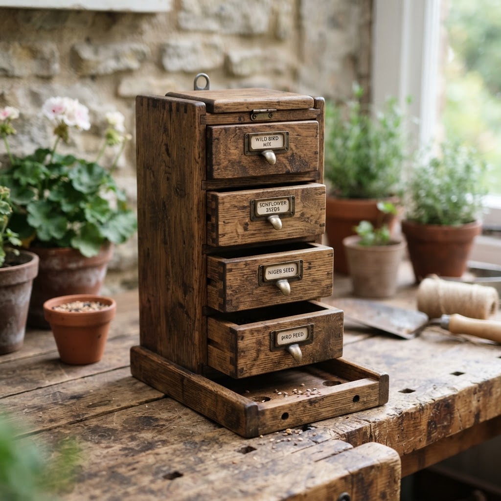 Rustic Apothecary Drawer Seed Dispenser