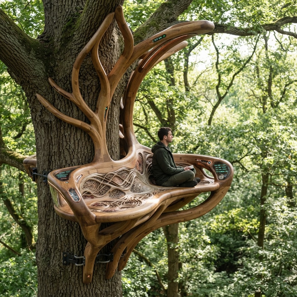 Bespoke Treetop Dendritic Mycelium-Infused Phyto-Kinetic Sap-Thermal Observatory Bench