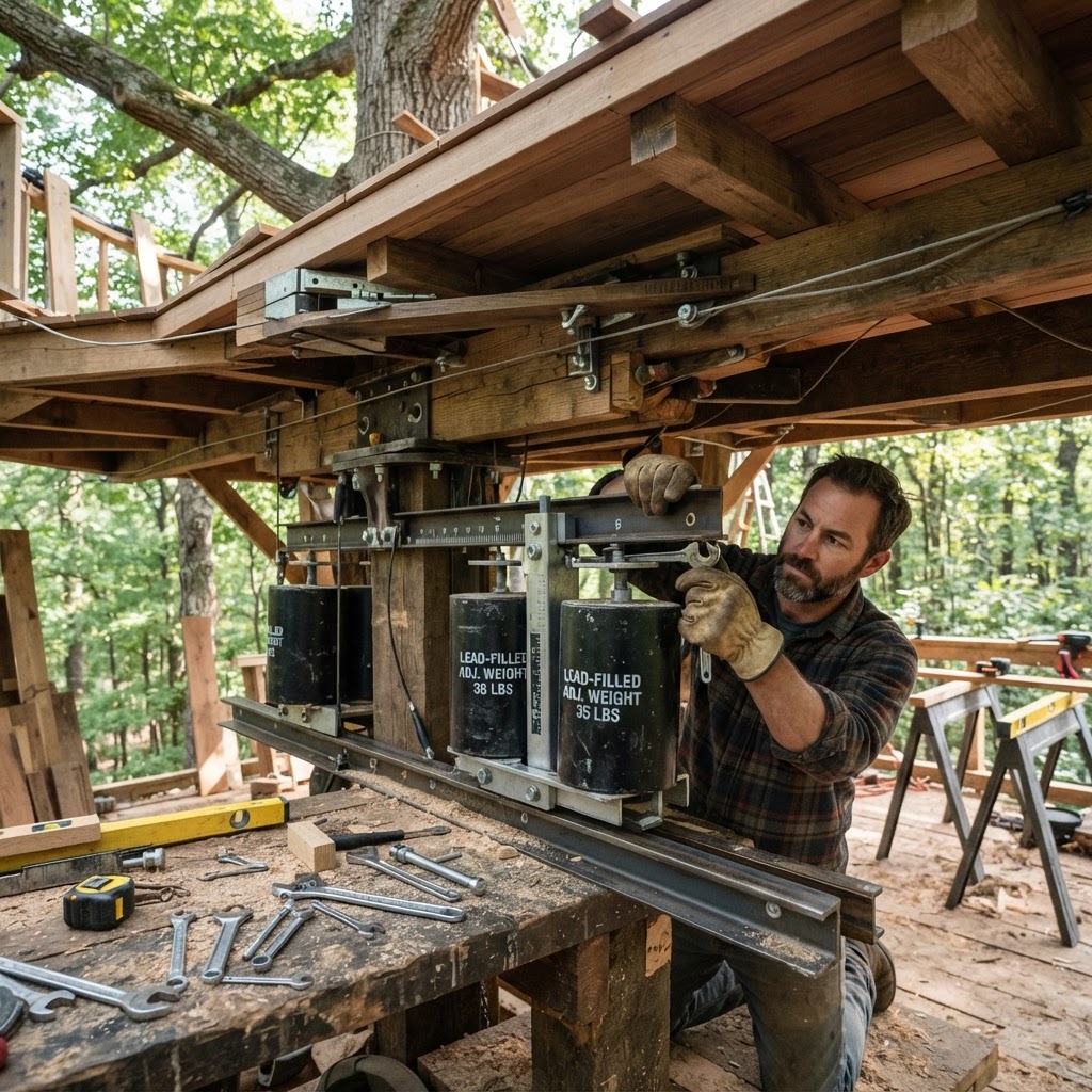 Equilibrium Counter-Weighted Treetop Teeter-Deck — step 3