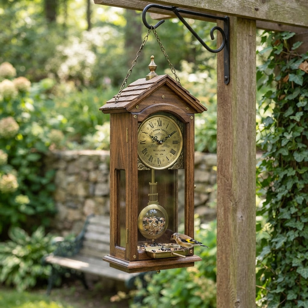 Vintage Brass Clockwork Pendulum Seed Timepiece