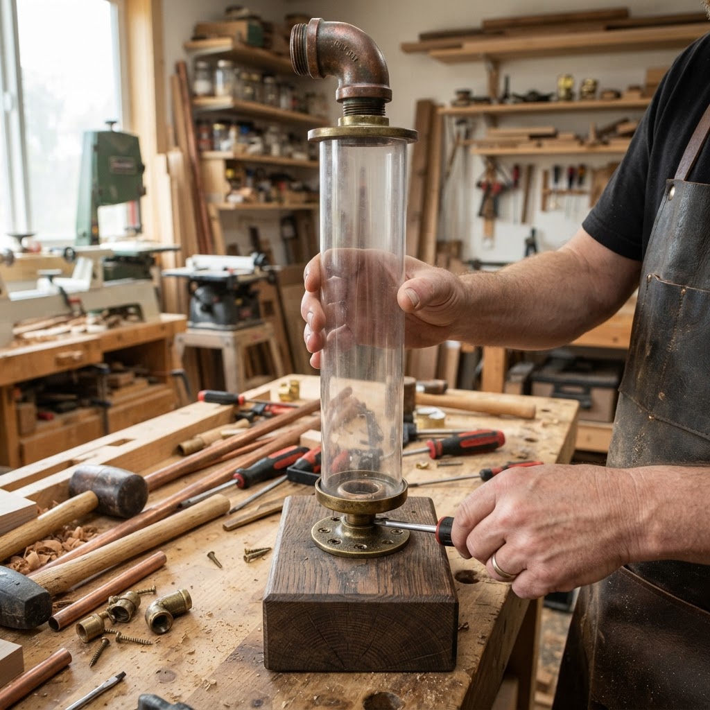 Steampunk Copper-Pipe Hopper Feeder — step 2