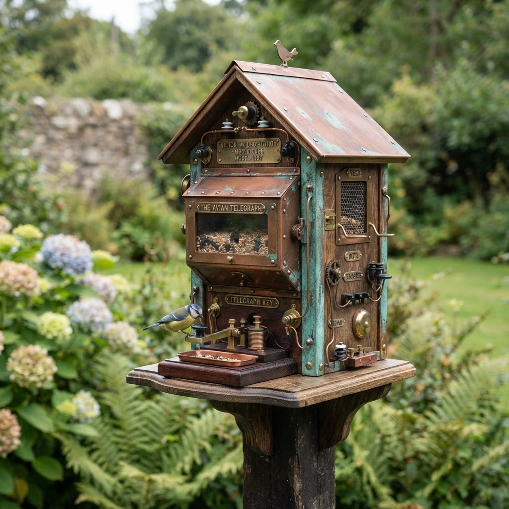 Vintage Patinated Copper Victorian Telegraphic Morse Code Seed Station