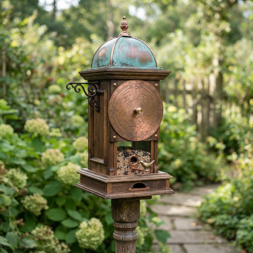 Vintage Patinated Copper Victorian Planisphere Seed Mapper