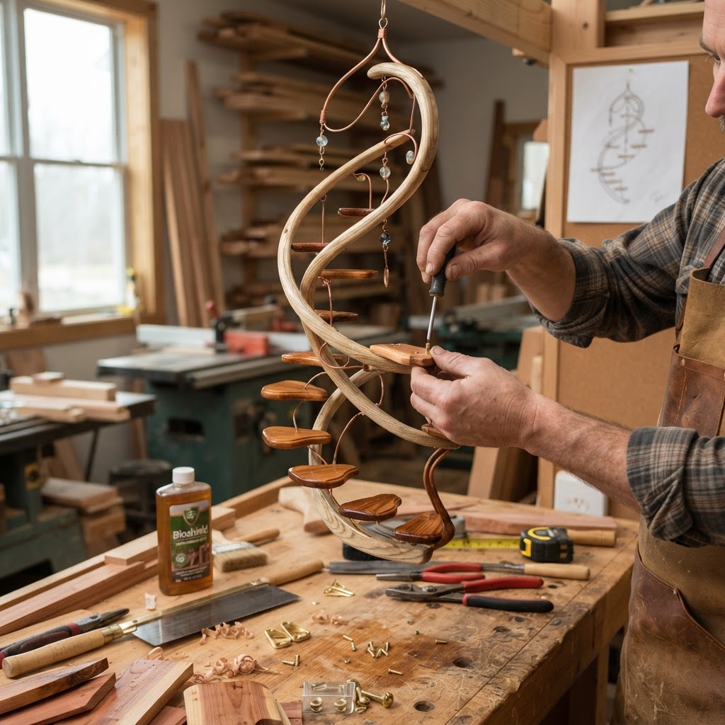 Suspended Kinetic Mobile Art Nouveau Feeder — step 3