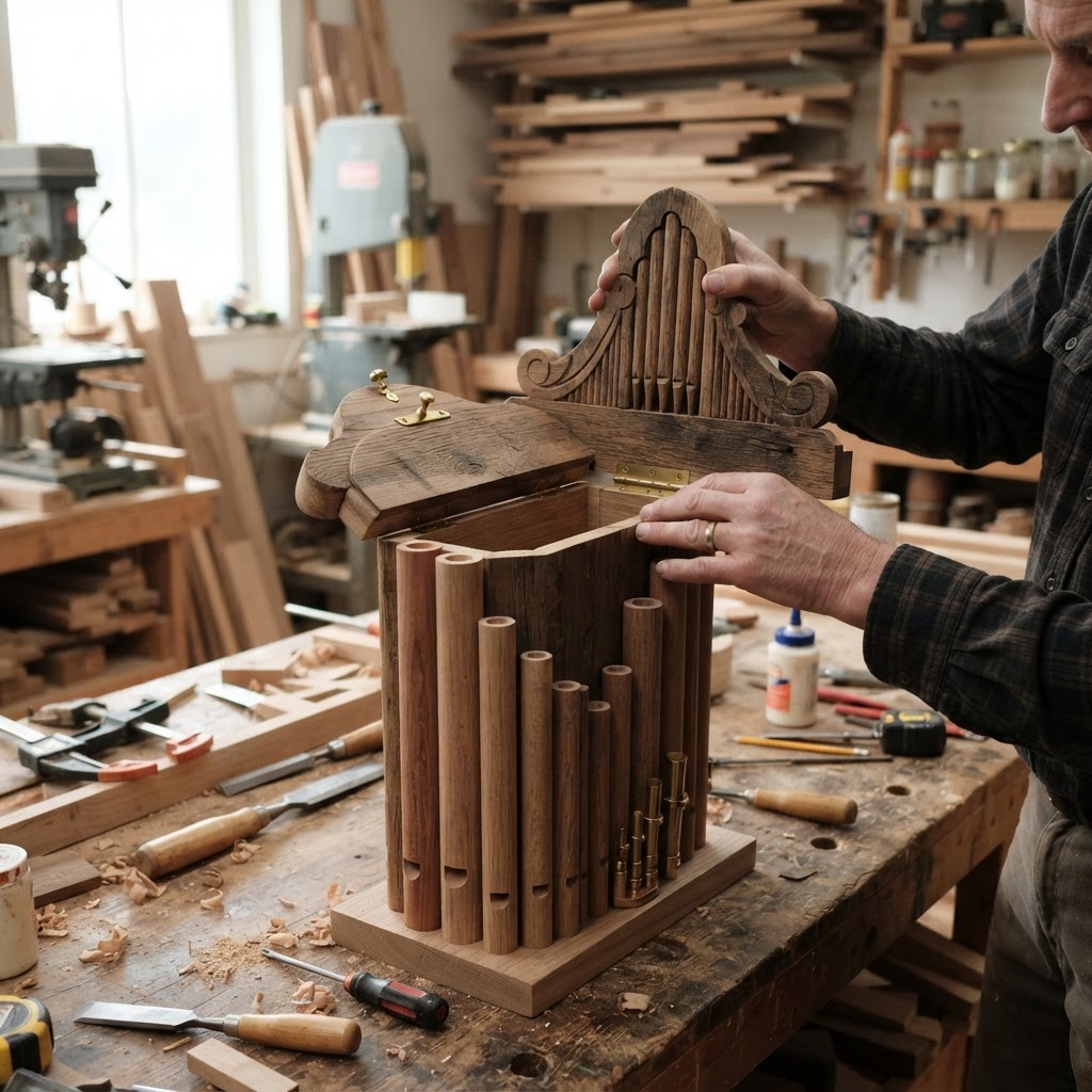 Cylindrical Pipe Organ Flute Seed Feeder — step 3