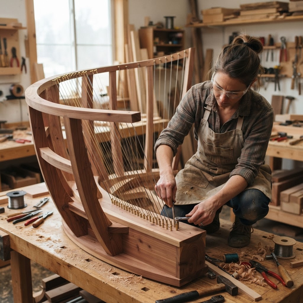 Kinetic Aeolian Harp Treetop Meditation Lounge — step 2