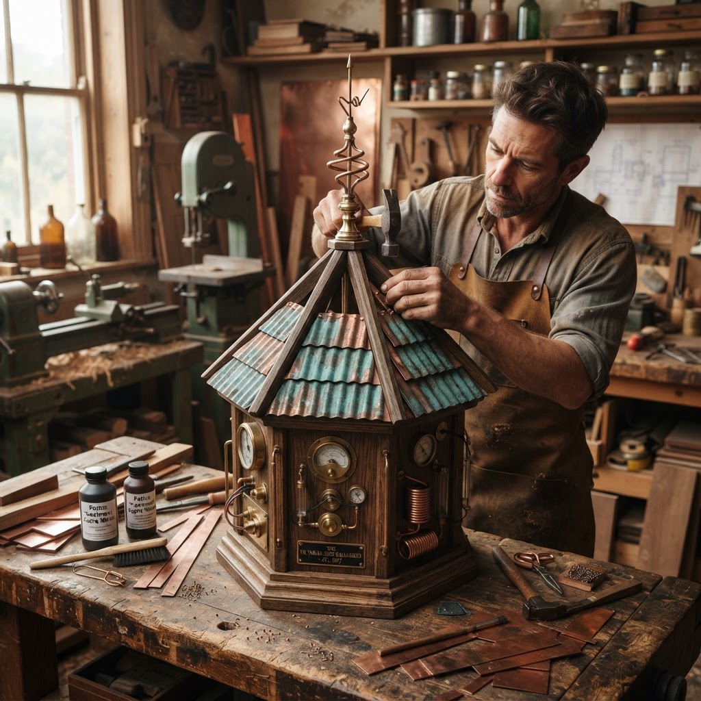 Vintage Patinated Copper Victorian Galvanometer Seed Galvanizer — step 4