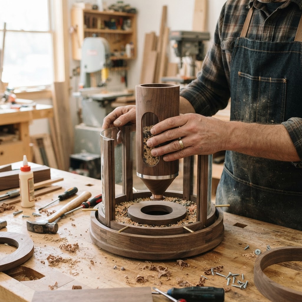 Cylindrical Terrarium Wardian Case Bird Feeder — step 3