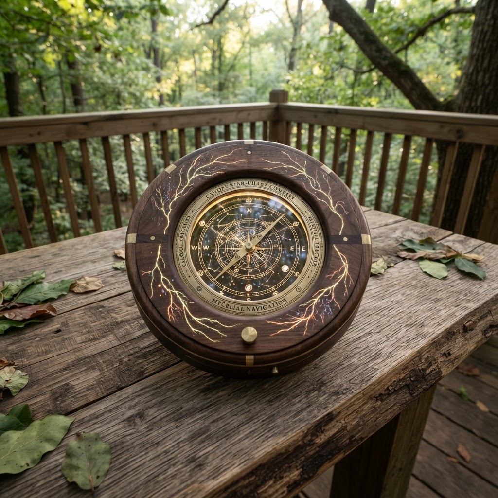 Bespoke Treetop Dendritic Mycelium-Infused Phyto-Magnetic Canopy Star-Chart Compass