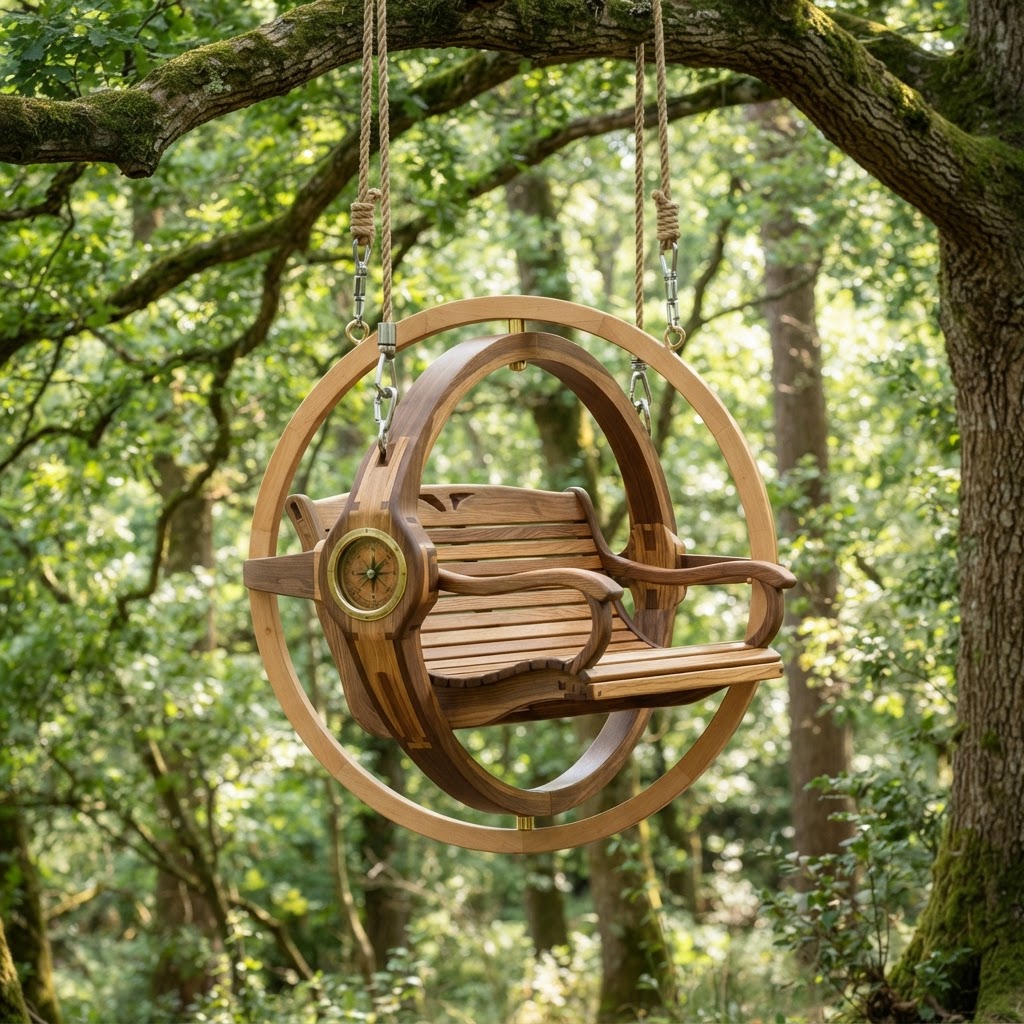 Arboreal Equilibrium Gyroscopic Compass Bench