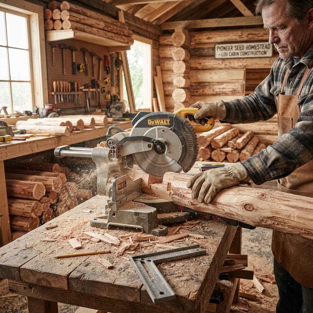 Rustic Log Cabin Pioneer Seed Homestead — step 1