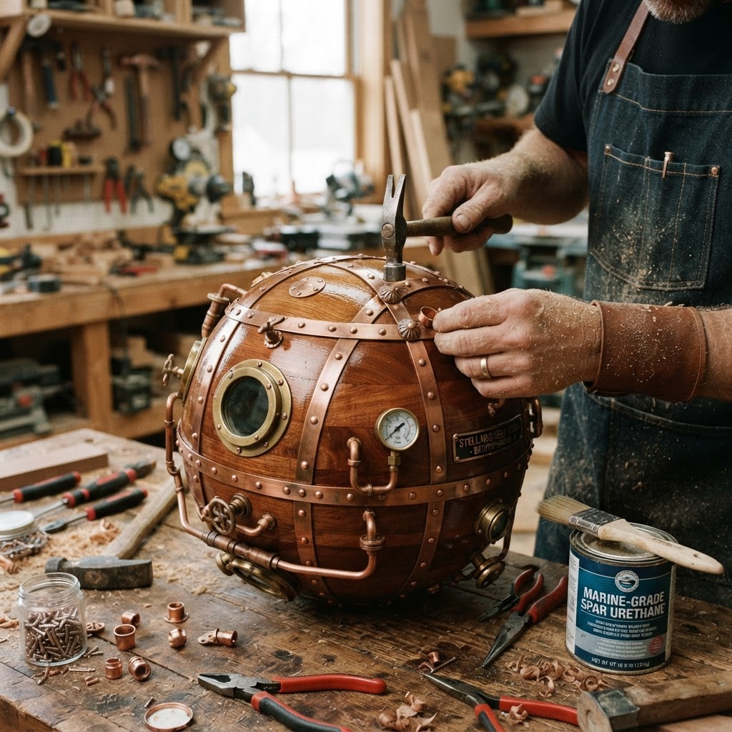 Vintage Steampunk Submersible Bathysphere Seed Vessel — step 4