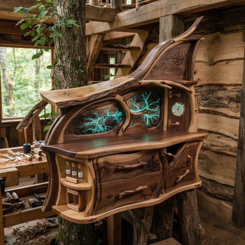 Bespoke Treetop Dendritic Mycelium-Infused Phyto-Luminescent Sap-Flow Canopy Aurora-Vane Console
