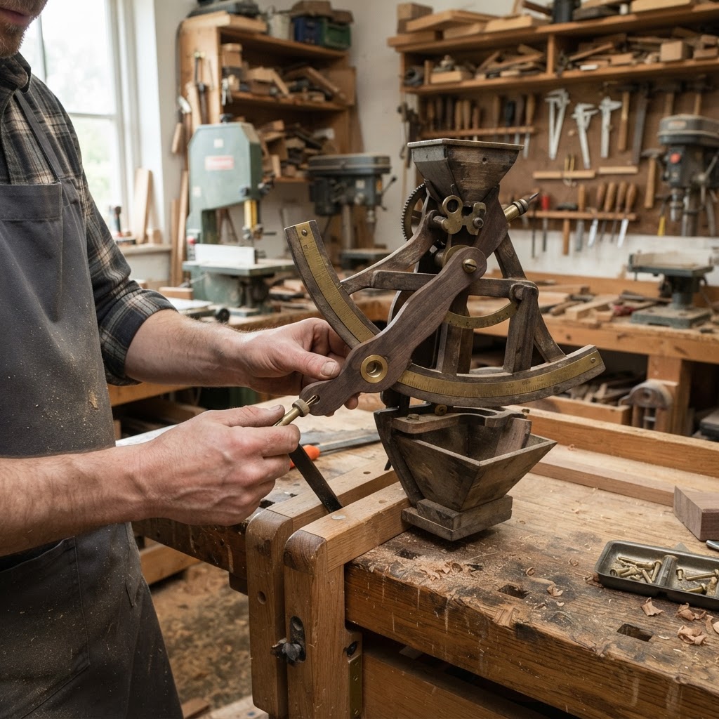 Weathered Nautical Sextant Navigation Seed Vessel — step 2