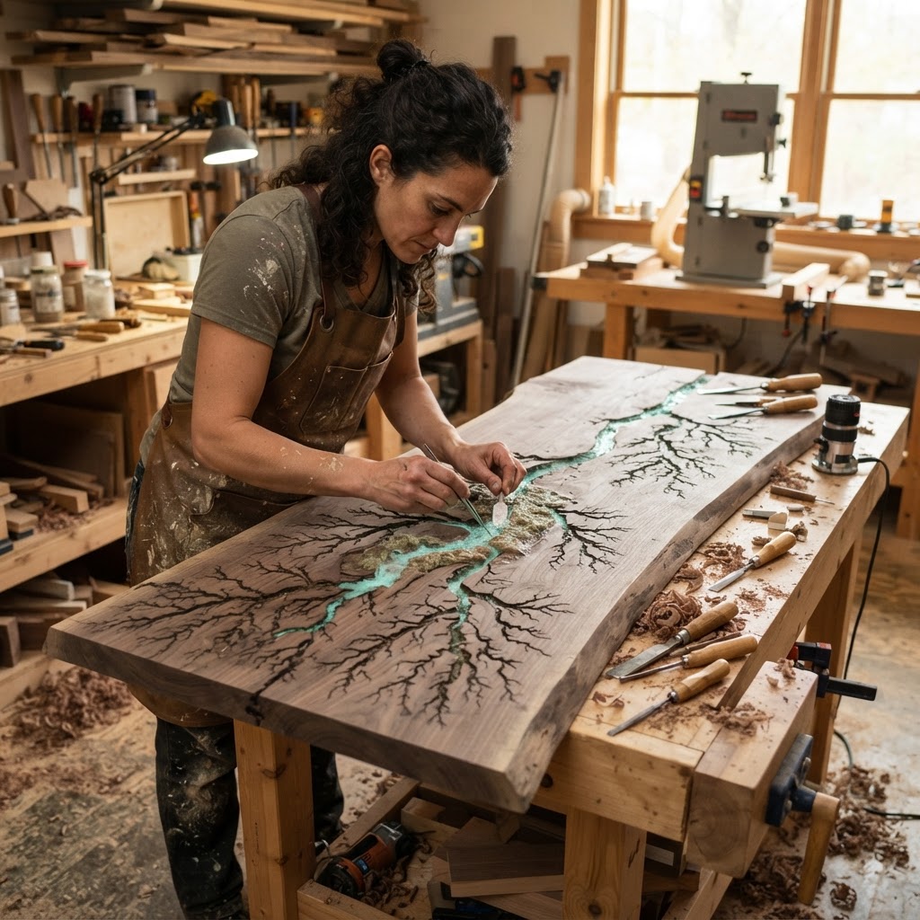 Bespoke Treetop Dendritic Mycelium-Infused Phyto-Luminous Sap-Flow Canopy Aurora-Vane Writing Console — step 2
