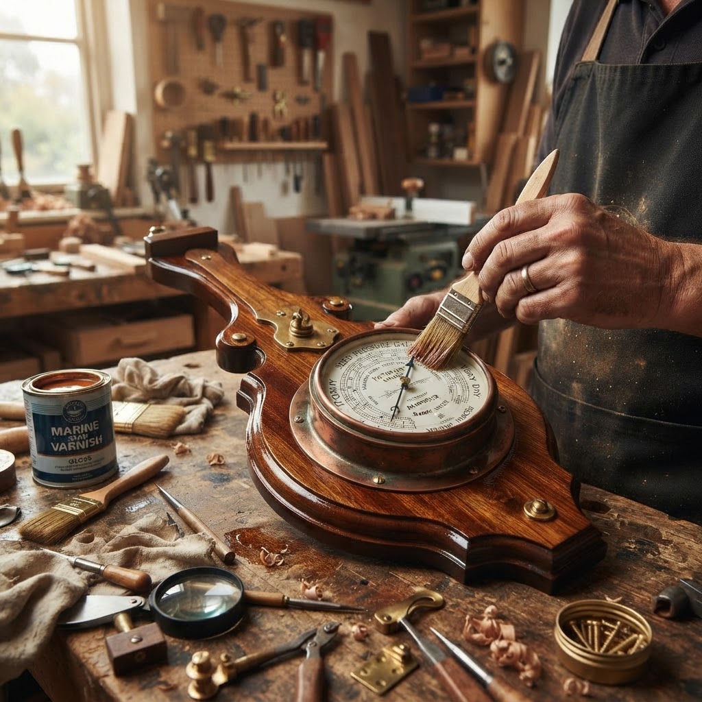 Vintage Patinated Copper Victorian Barometer Seed Pressure-Gauge — step 4