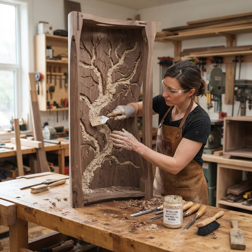 Bespoke Treetop Dendritic Mycelium-Infused Phyto-Gaseous Sap-Pulse Canopy Cloud-Sifter Wardrobe — step 2