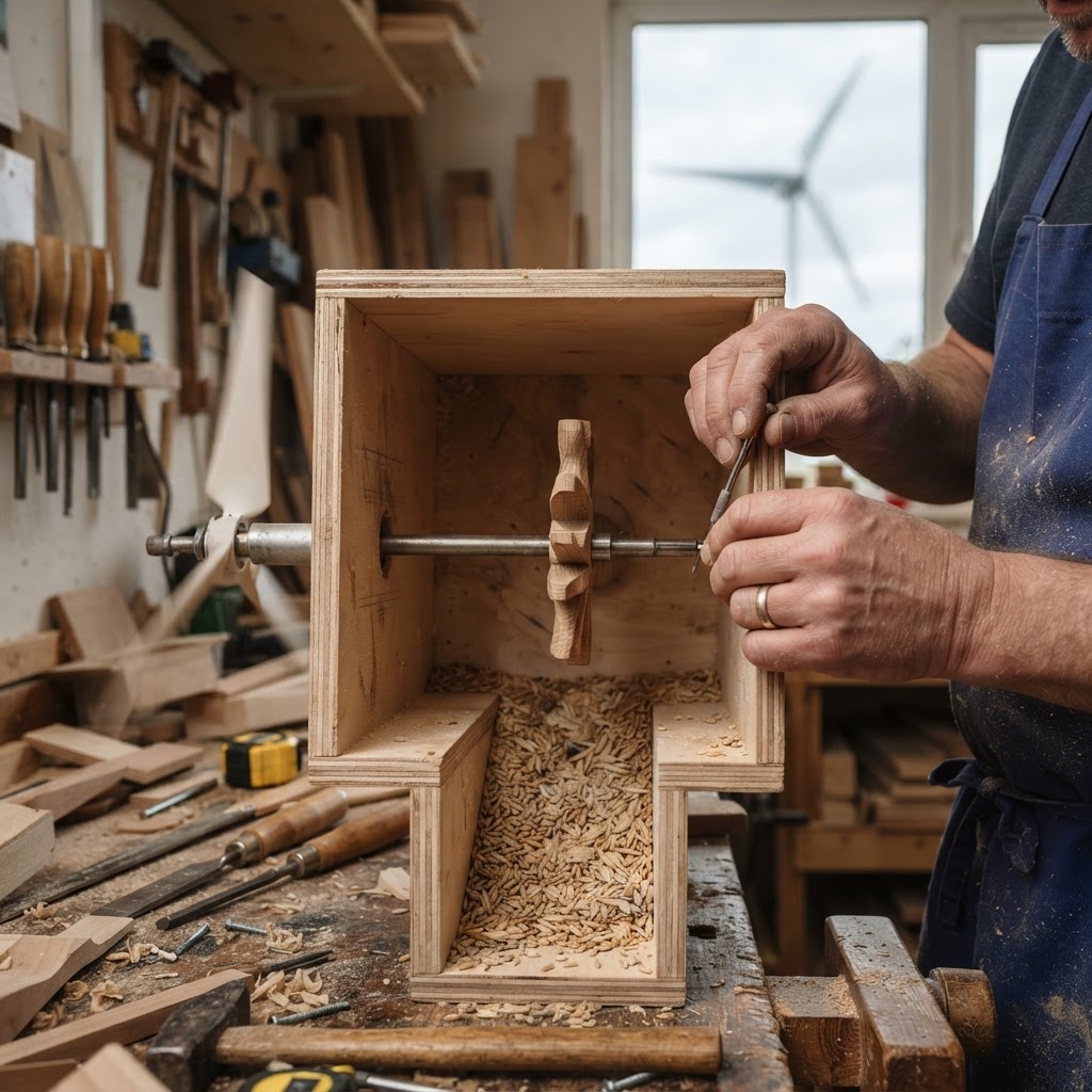 Kinetic Wind-Turbine Grain Mill Feeder — step 3