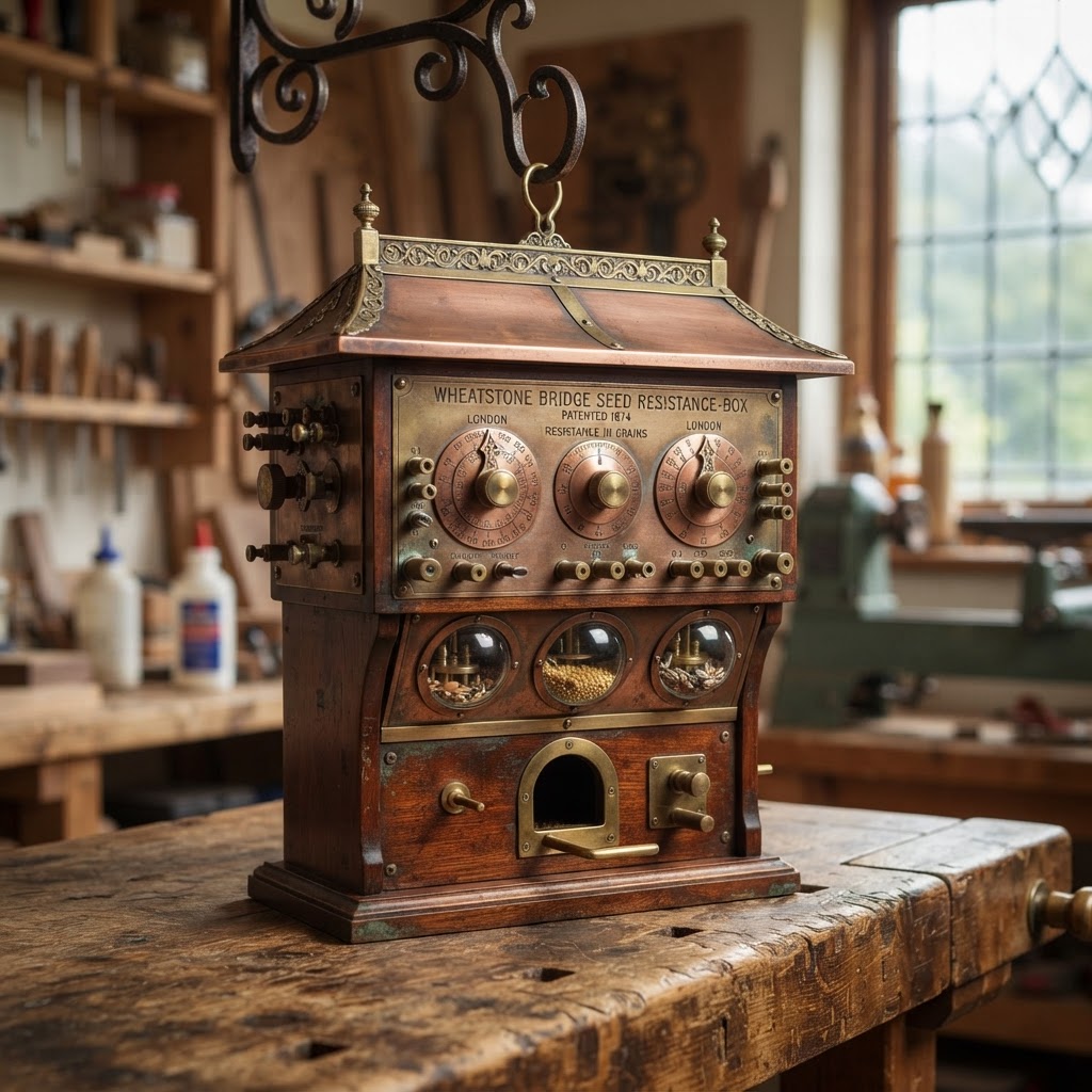 Vintage Patinated Copper Victorian Telegraphic Wheatstone Bridge Seed Resistance-Box