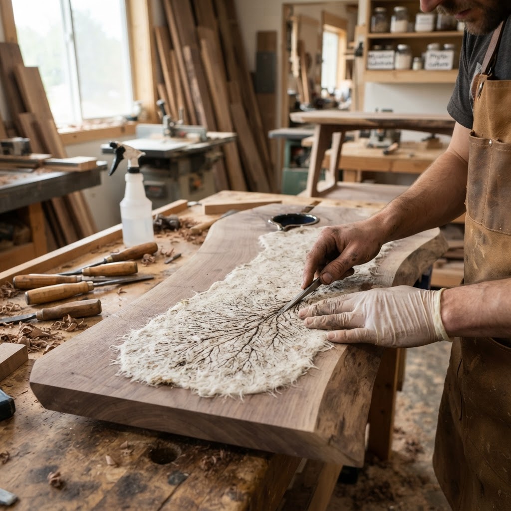 Bespoke Treetop Dendritic Mycelium-Infused Phyto-Luminescent Dew-Harvesting Vanity — step 2
