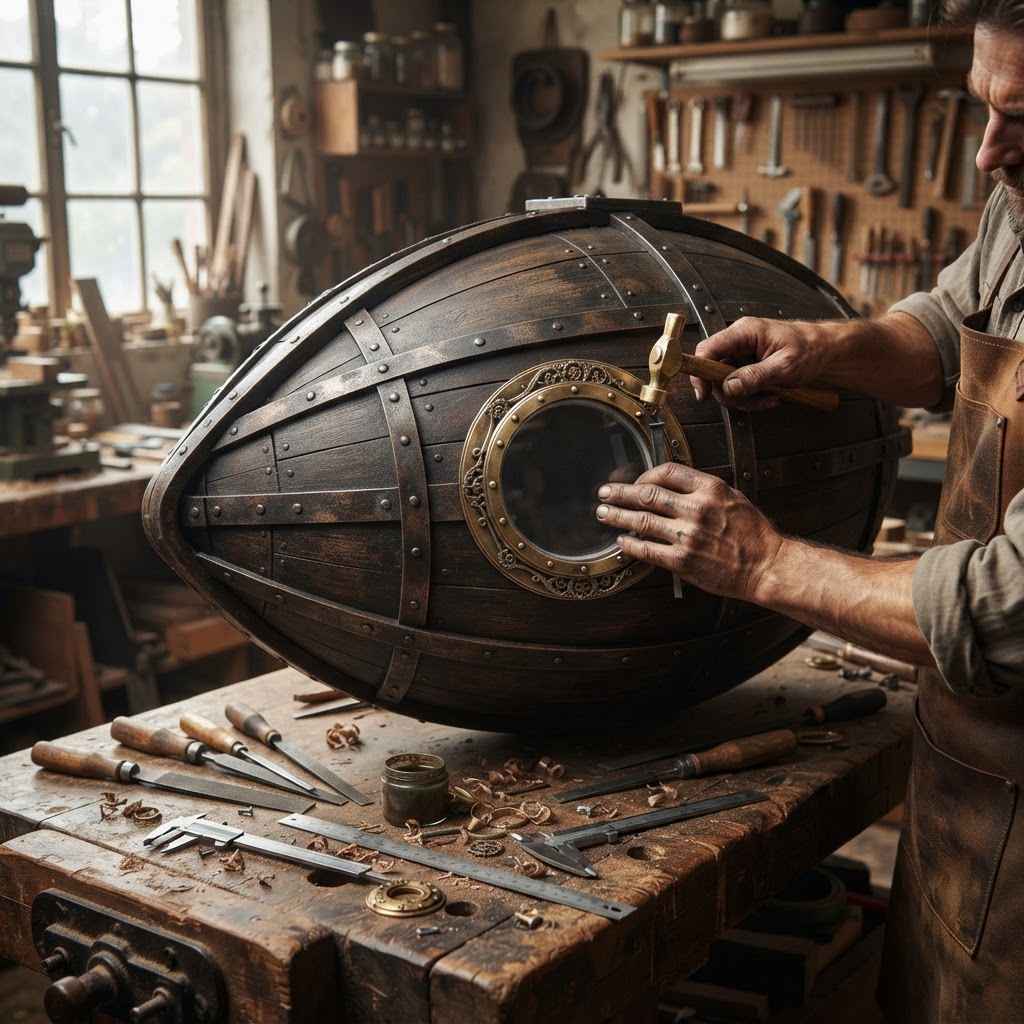 Vintage Steampunk Submersible Bathysphere Seed Vessel — step 2