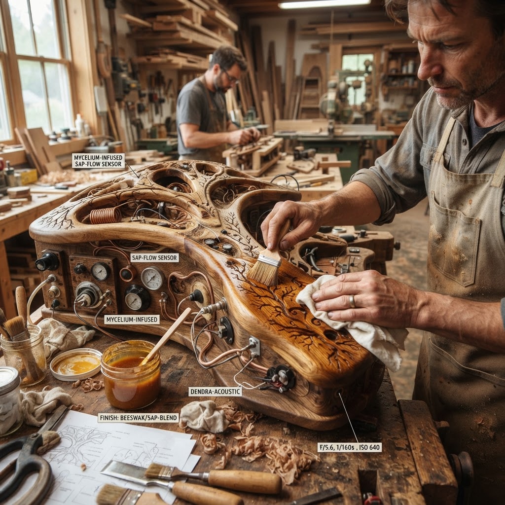 Bespoke Treetop Dendritic Mycelium-Infused Phyto-Baric Sap-Flow Canopy Wind-Vibration Sound-Scraper Console — step 3