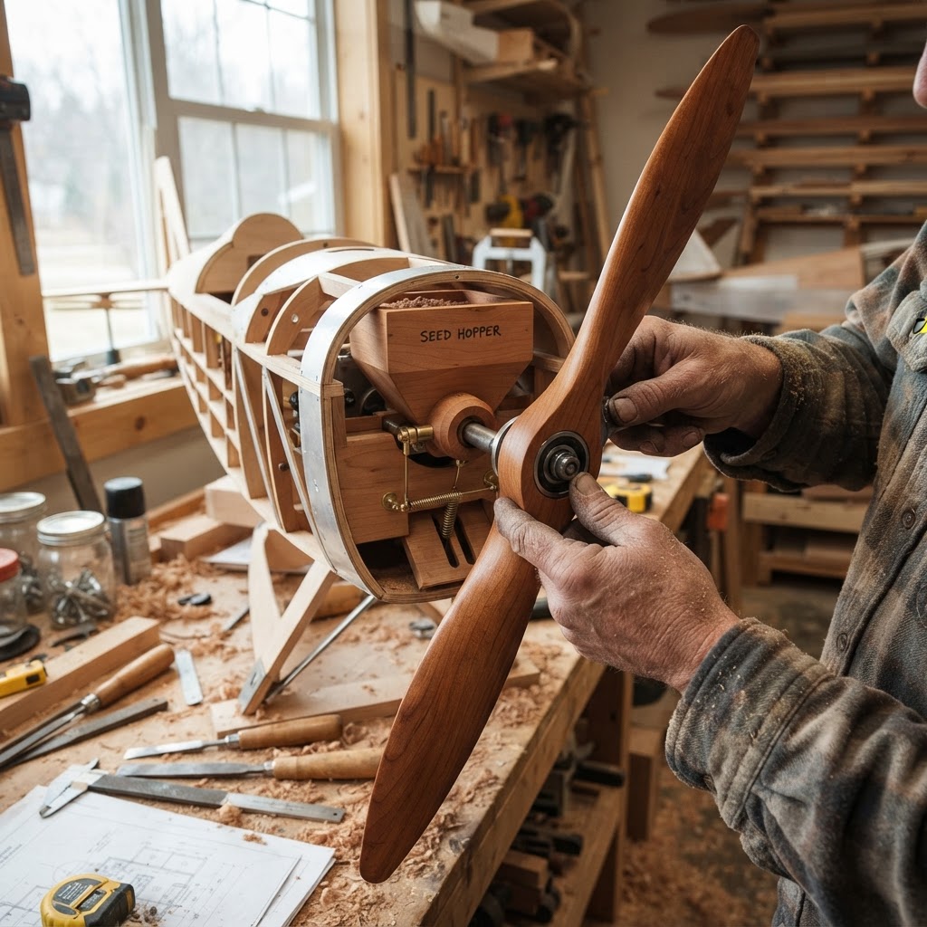 Aeronautical Biplane Propeller Seed-Hopper — step 3