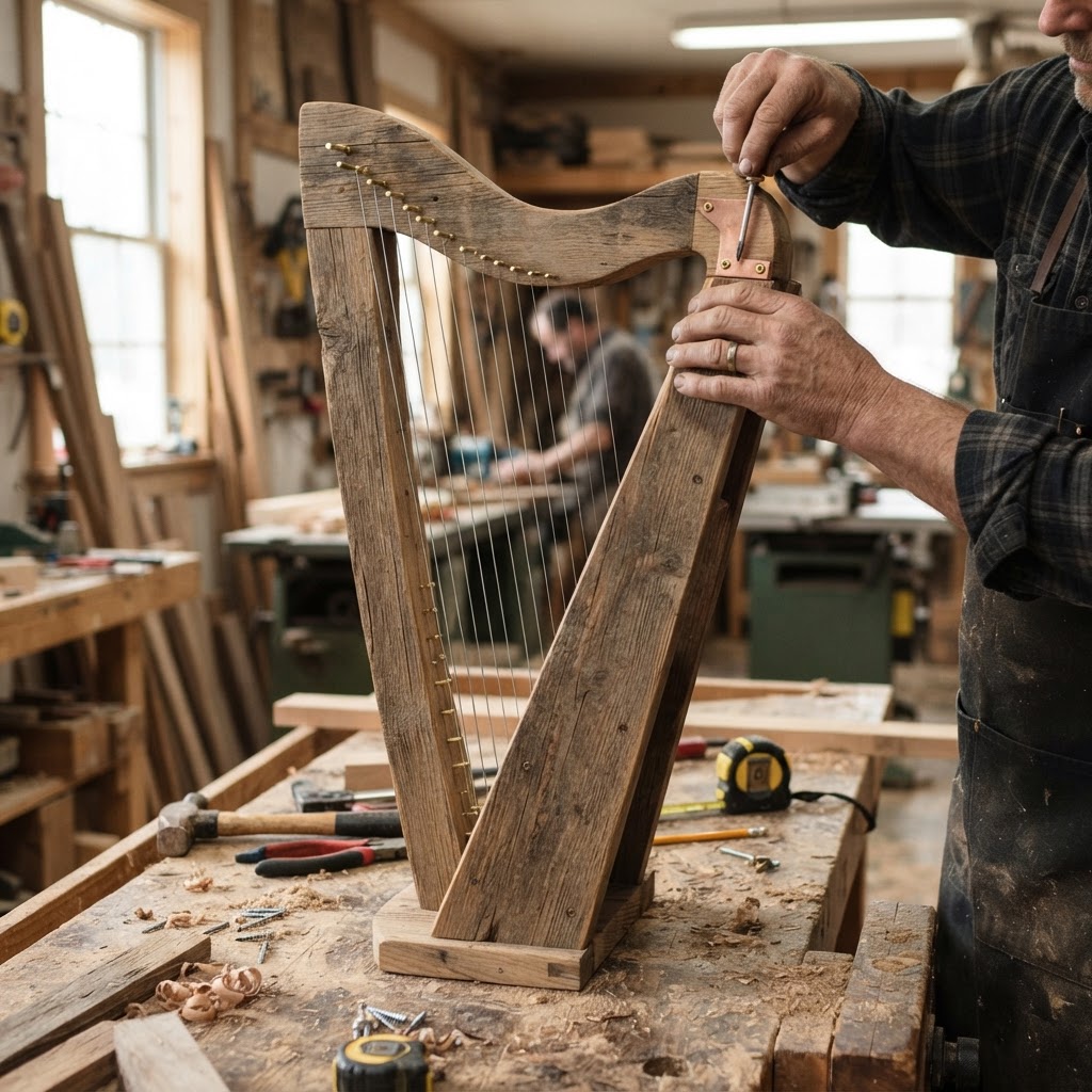 Vintage Patinated Copper Aeolian Harp Seed Resonator — step 1