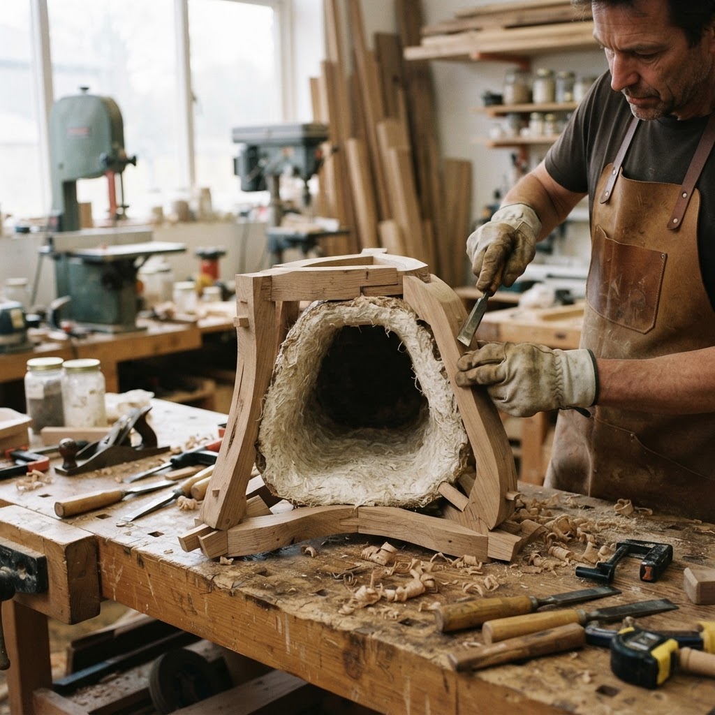 Bespoke Treetop Dendritic Mycelium-Infused Phyto-Vibration Sap-Pulse Canopy Echo-Chamber Meditation Stool — step 1
