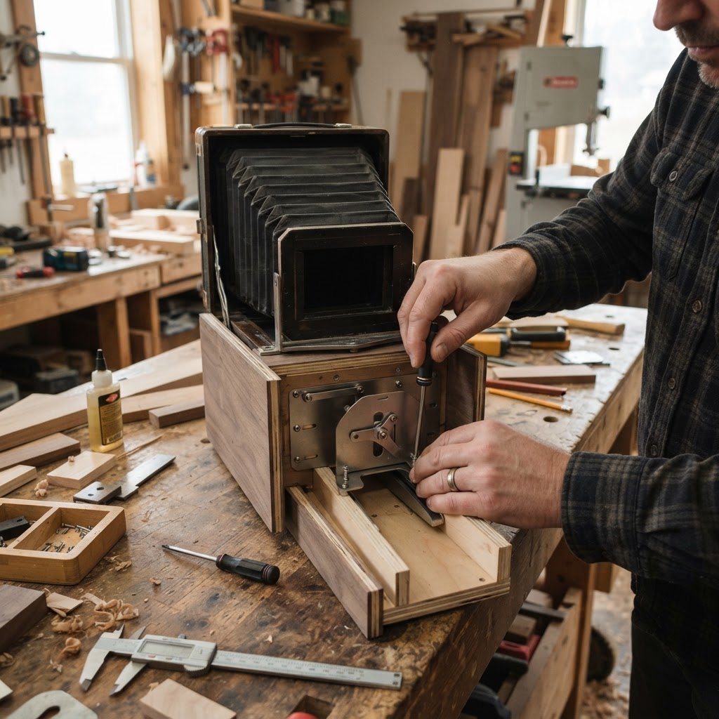 Vintage Accordion Camera Bellows Seed Silo — step 3
