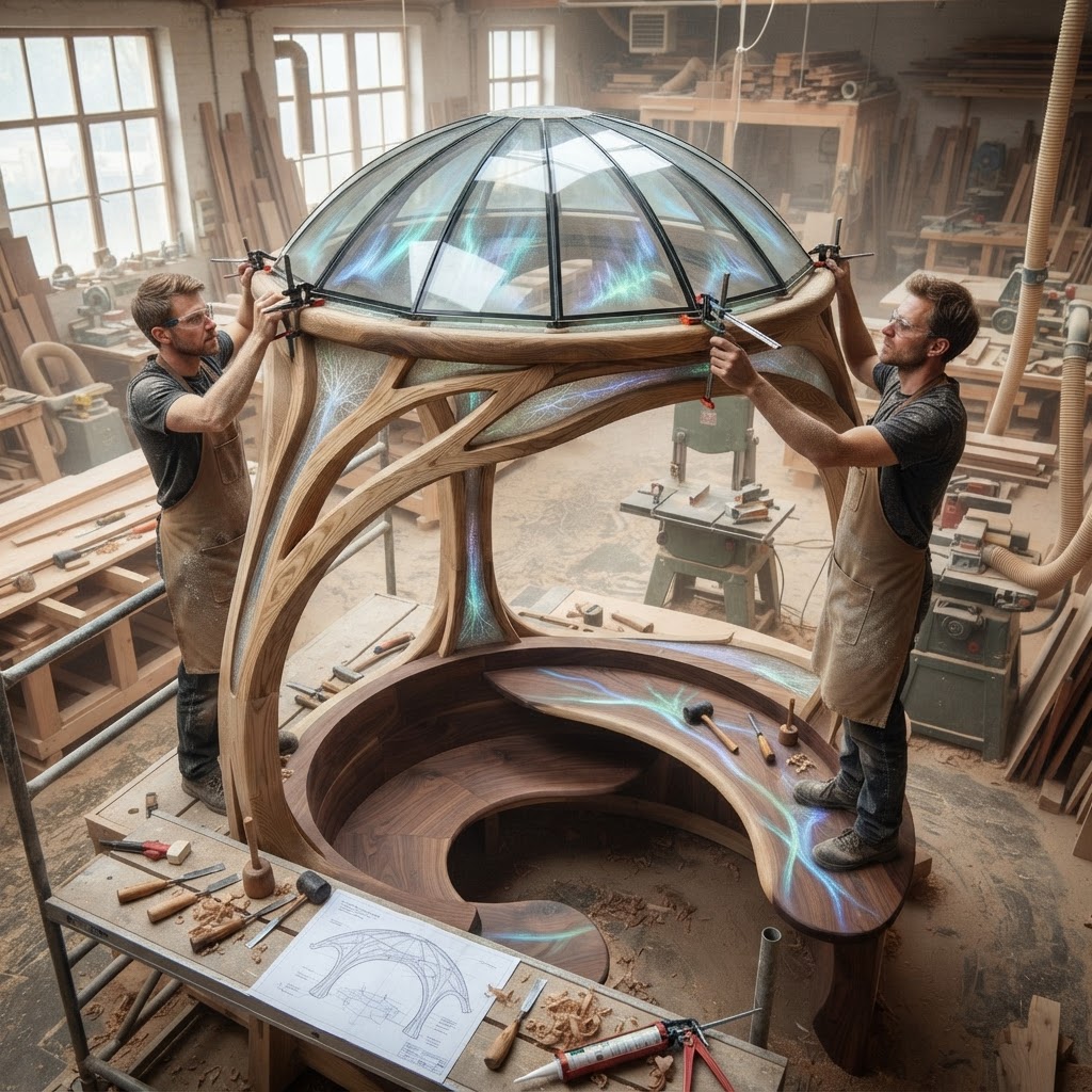 Bespoke Treetop Dendritic Mycelium-Infused Phyto-Refractive Sap-Flow Canopy Aurora-Mapping Reading Nook — step 3
