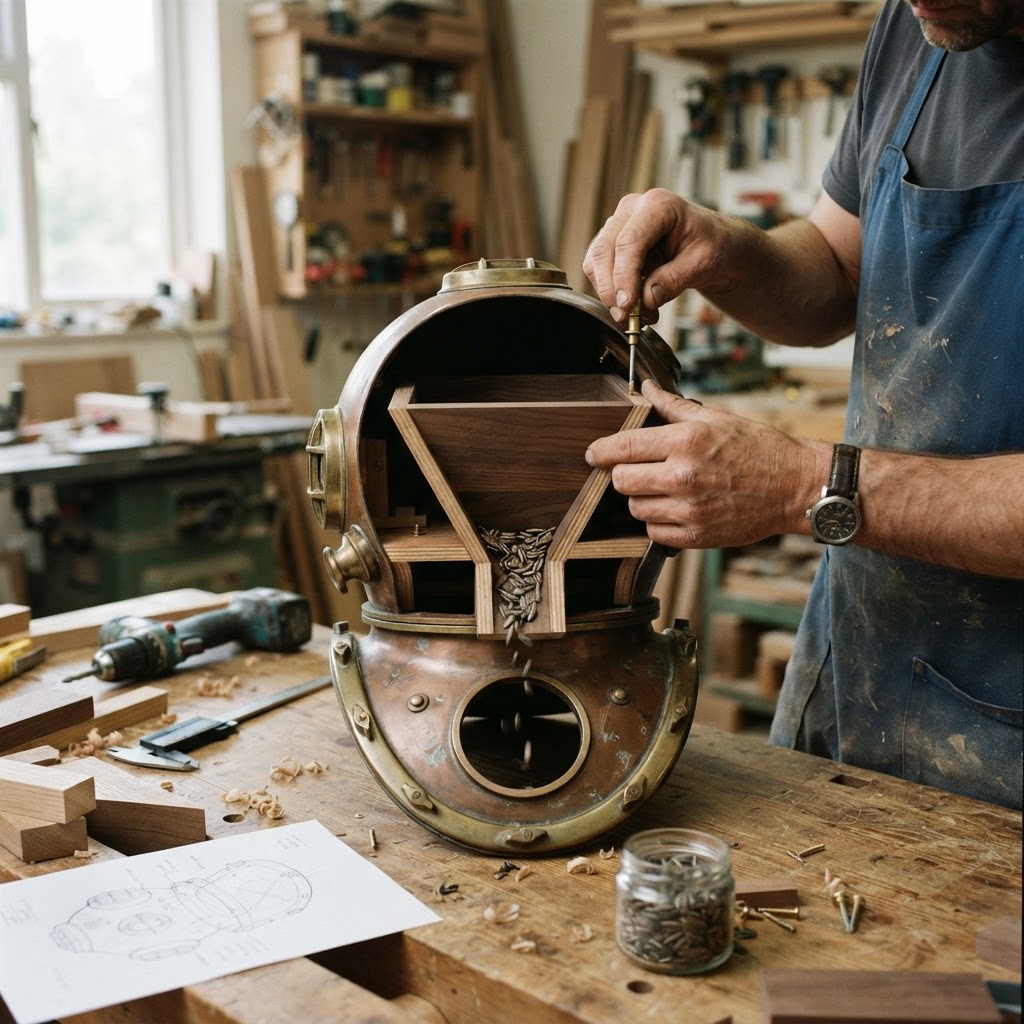 Vintage Diver Helmet Deep Sea Seed Vessel — step 3