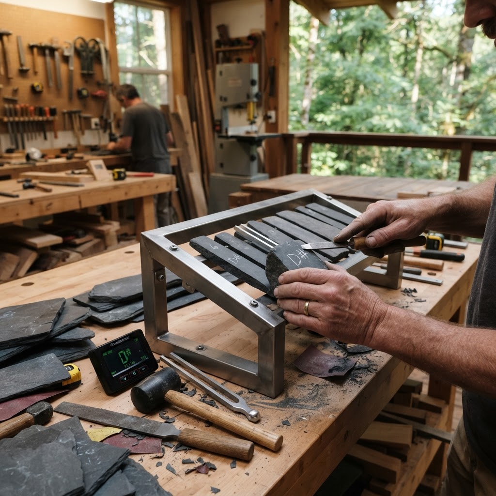 Bespoke Treetop Lithophone Resonance Pavilion — step 2