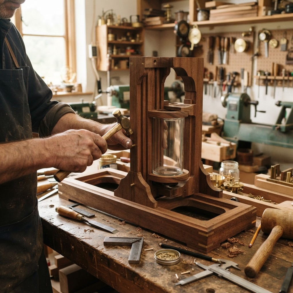 Vintage Patinated Copper Victorian Clockwork Chronometer Seed Escapement — step 1