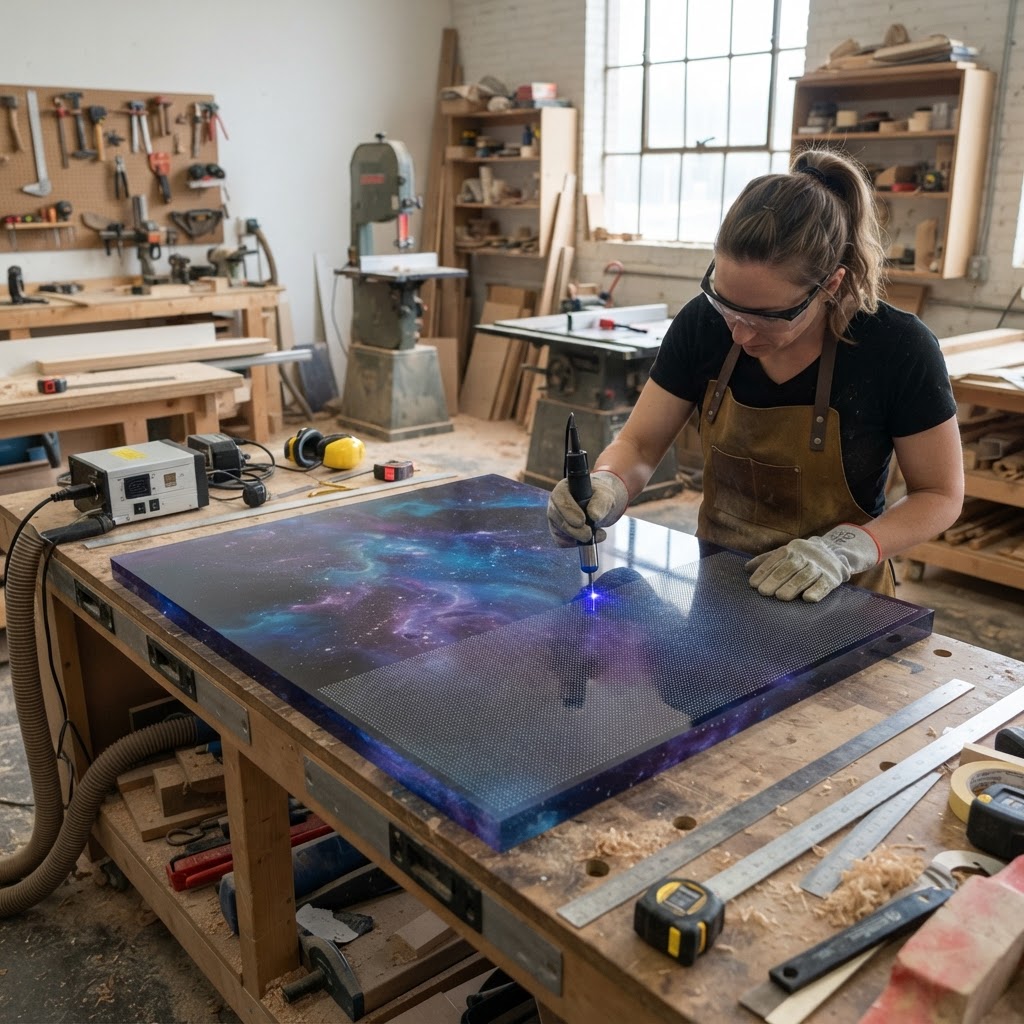 Nebula-Tinted Acrylic Sky-Gazing Floor Plate — step 3