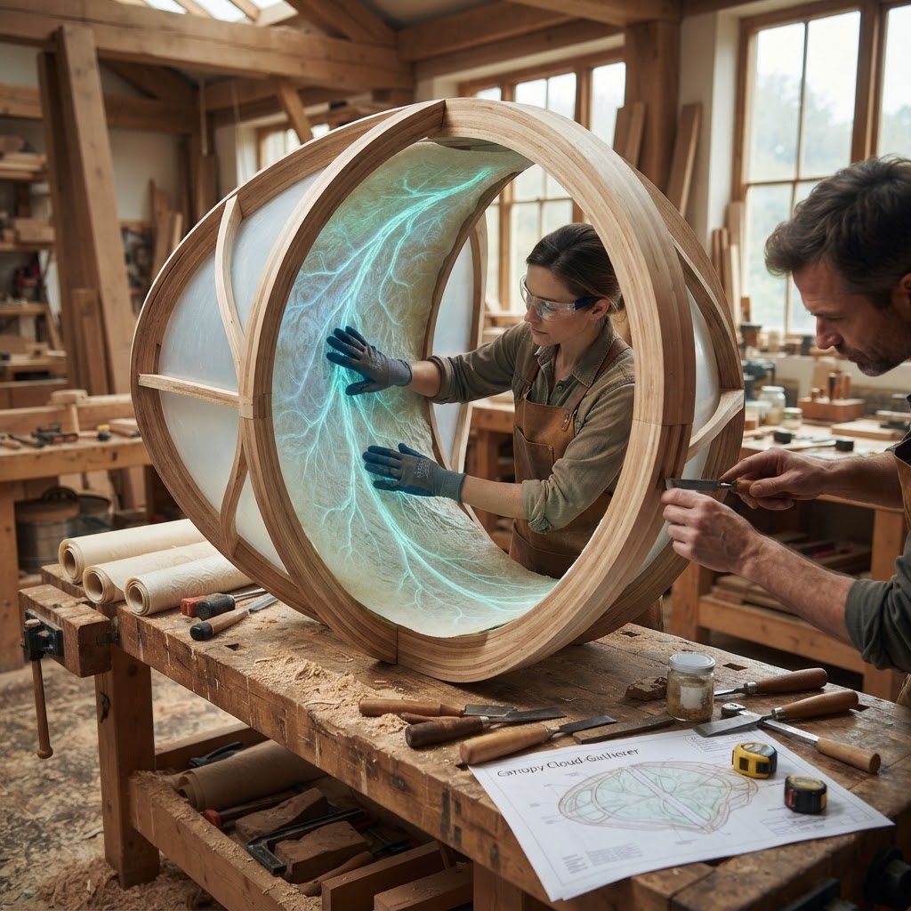 Bespoke Treetop Dendritic Mycelium-Infused Phyto-Tectonic Canopy Cloud-Gatherer — step 3