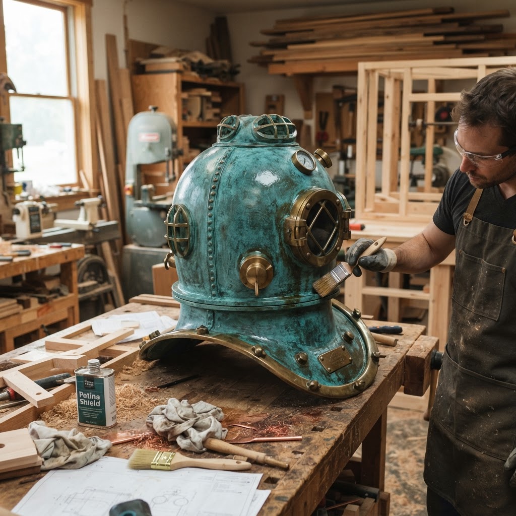Vintage Patinated Copper Diving Bell Seed Chamber — step 4