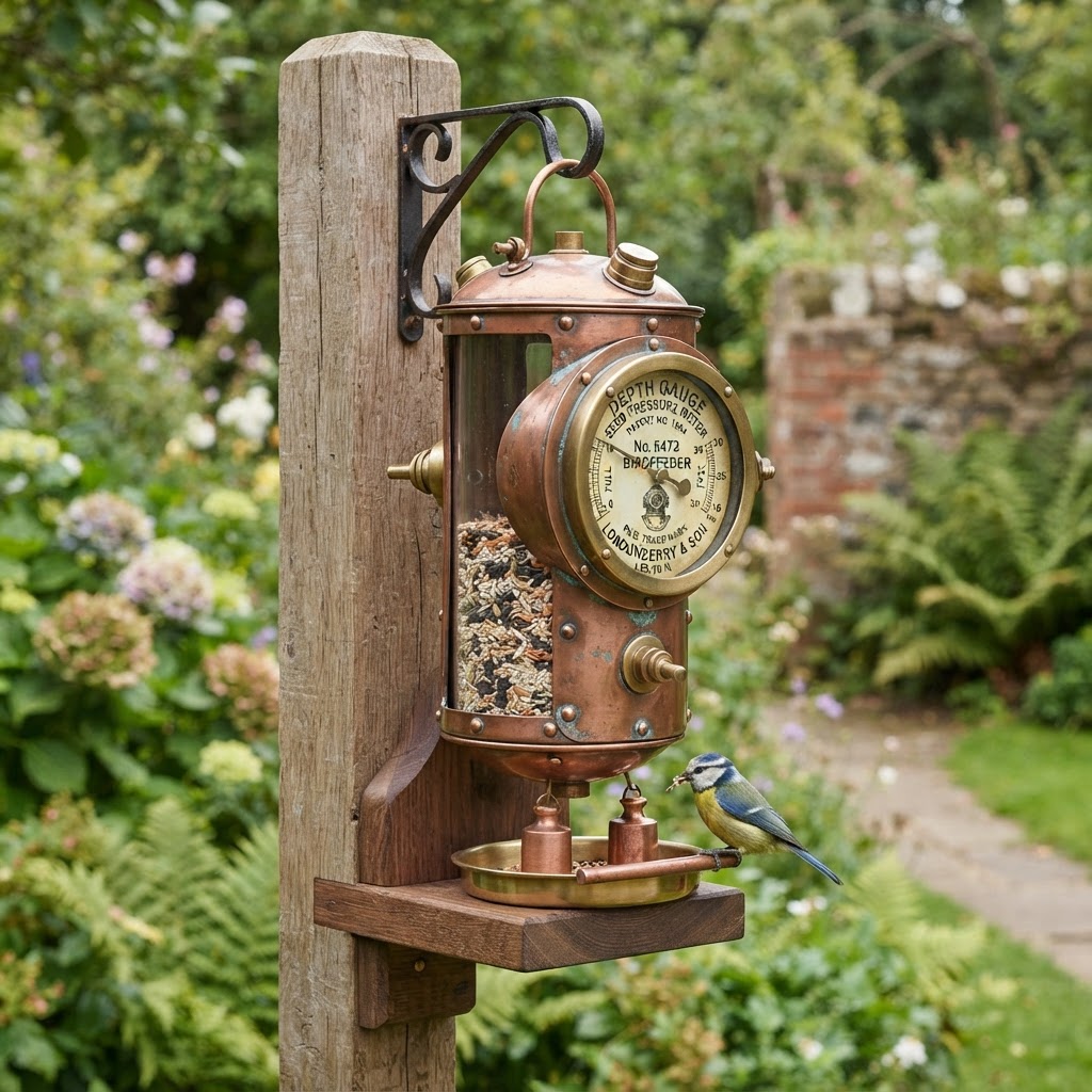 Vintage Patinated Copper Diving Suit Depth Gauge Seed Pressure Meter