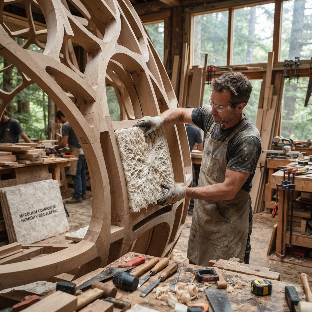 Bespoke Treetop Dendritic Mycelium-Infused Hygroscopic Humidity-Regulating Tea Lounge — step 2
