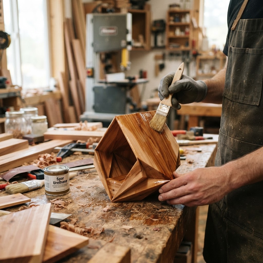 Isometric Origami Paper-Folded Cedar Feeder — step 4