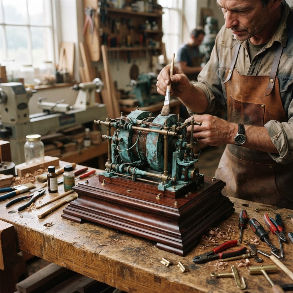 Vintage Patinated Copper Victorian Telegraphic Induction Ruhmkorff Seed Coil — step 4